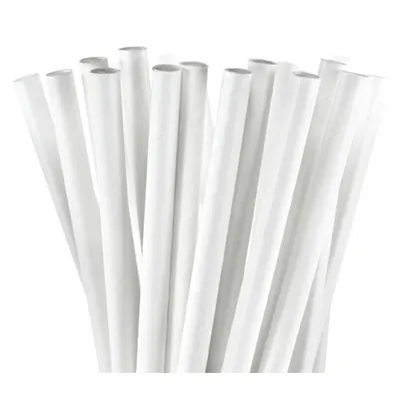 Plain White Solid Straw
